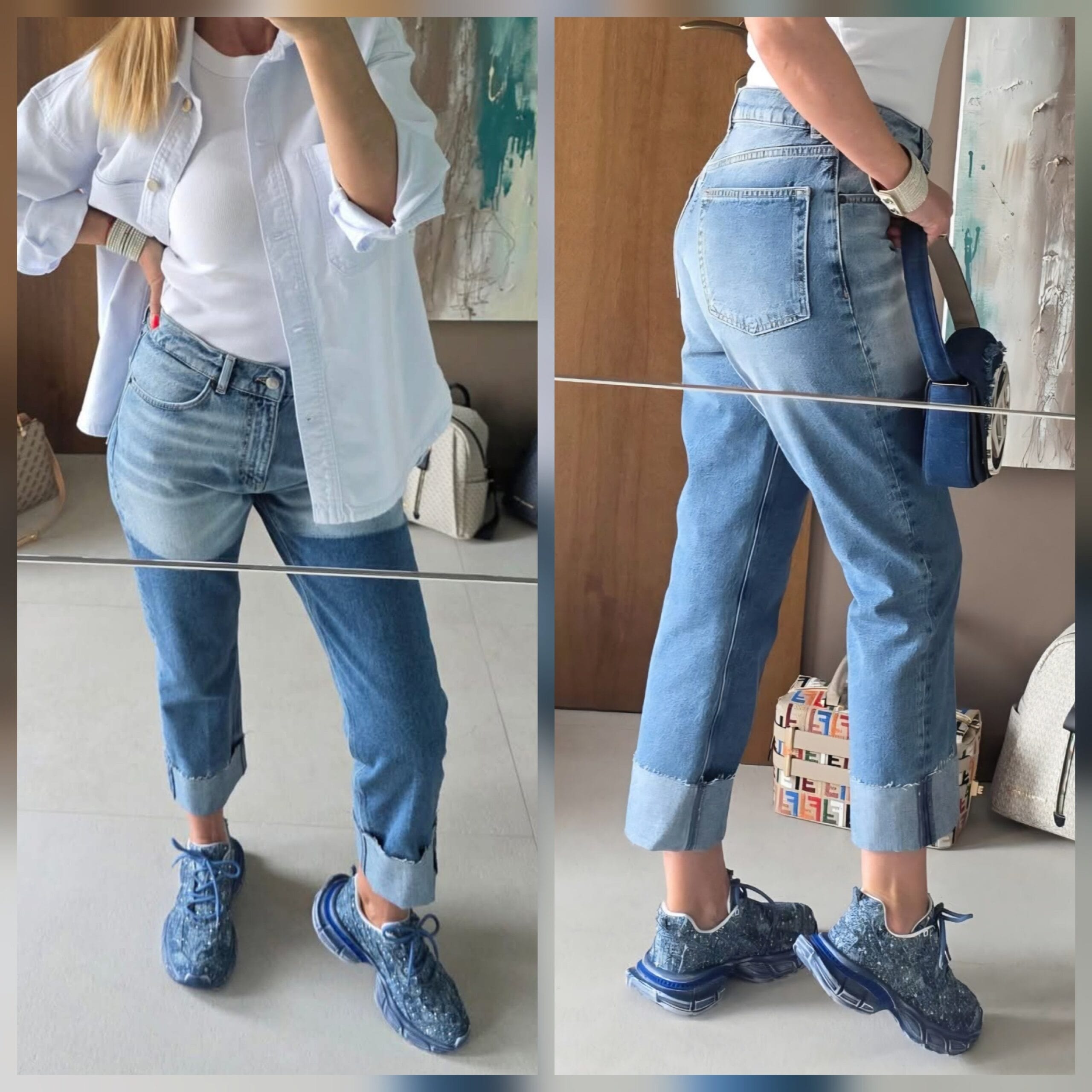 Прави дънки "Wide Cuff"