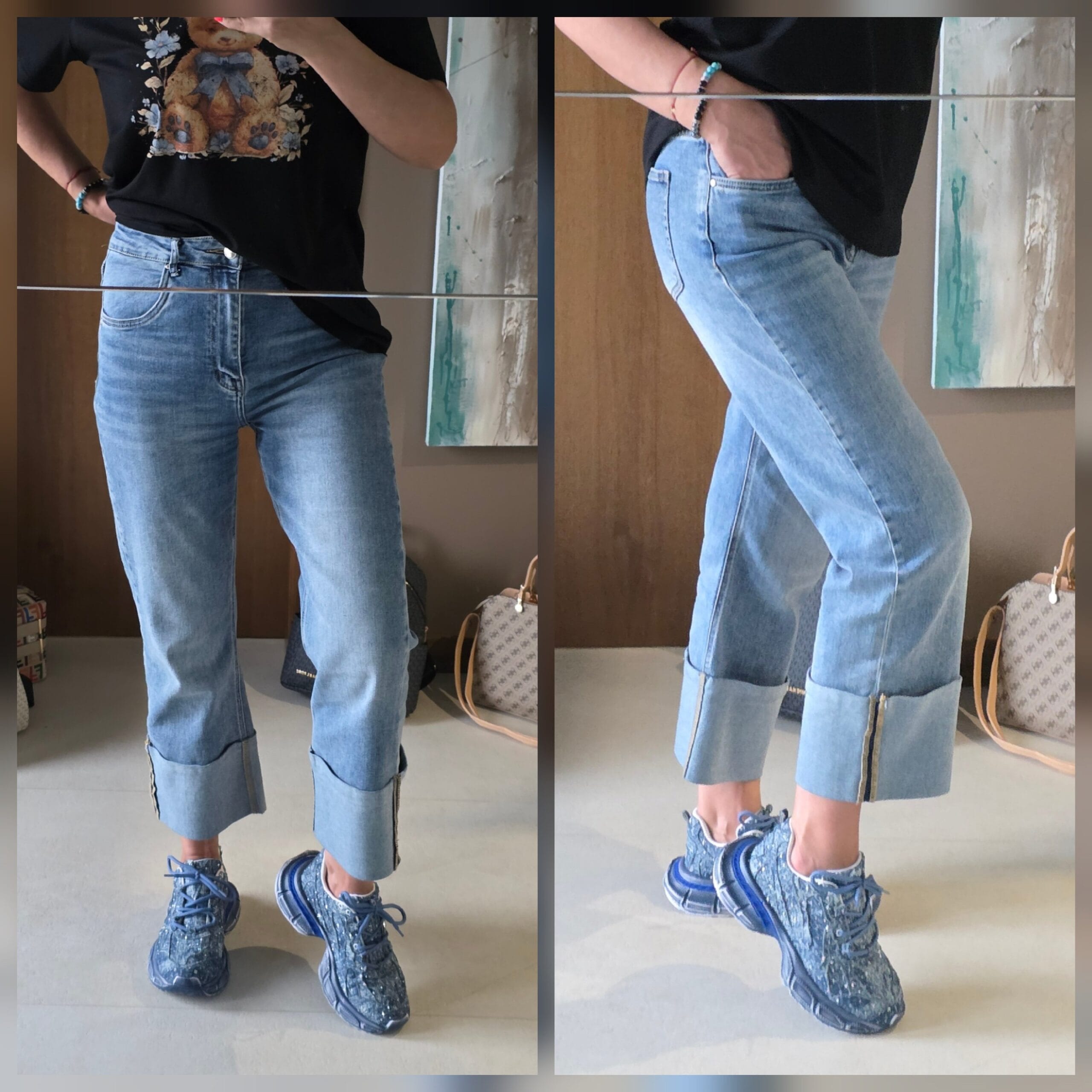 Прави дънки "Wide Cuff" - Image 4