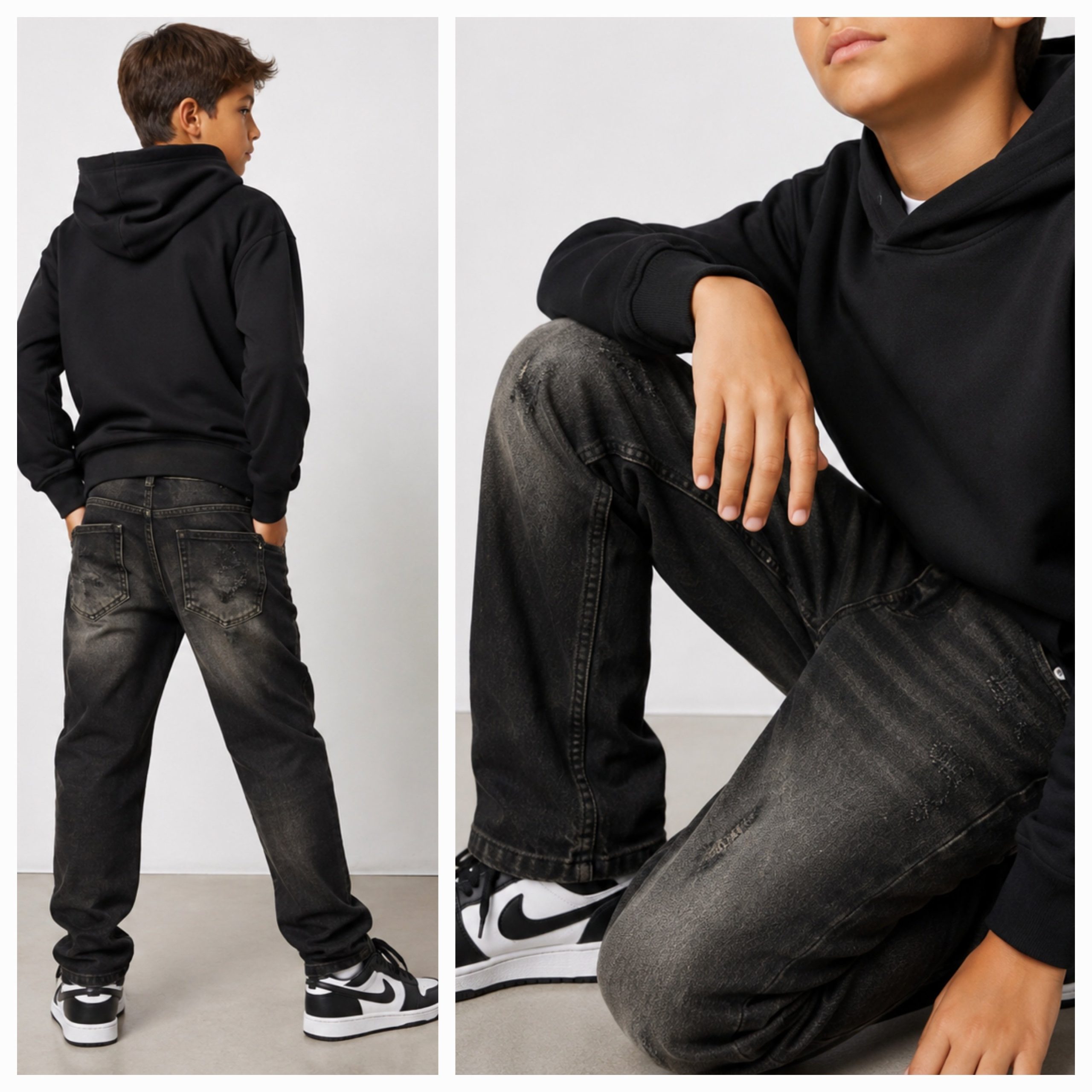 Детски широки дънки Black Vintage