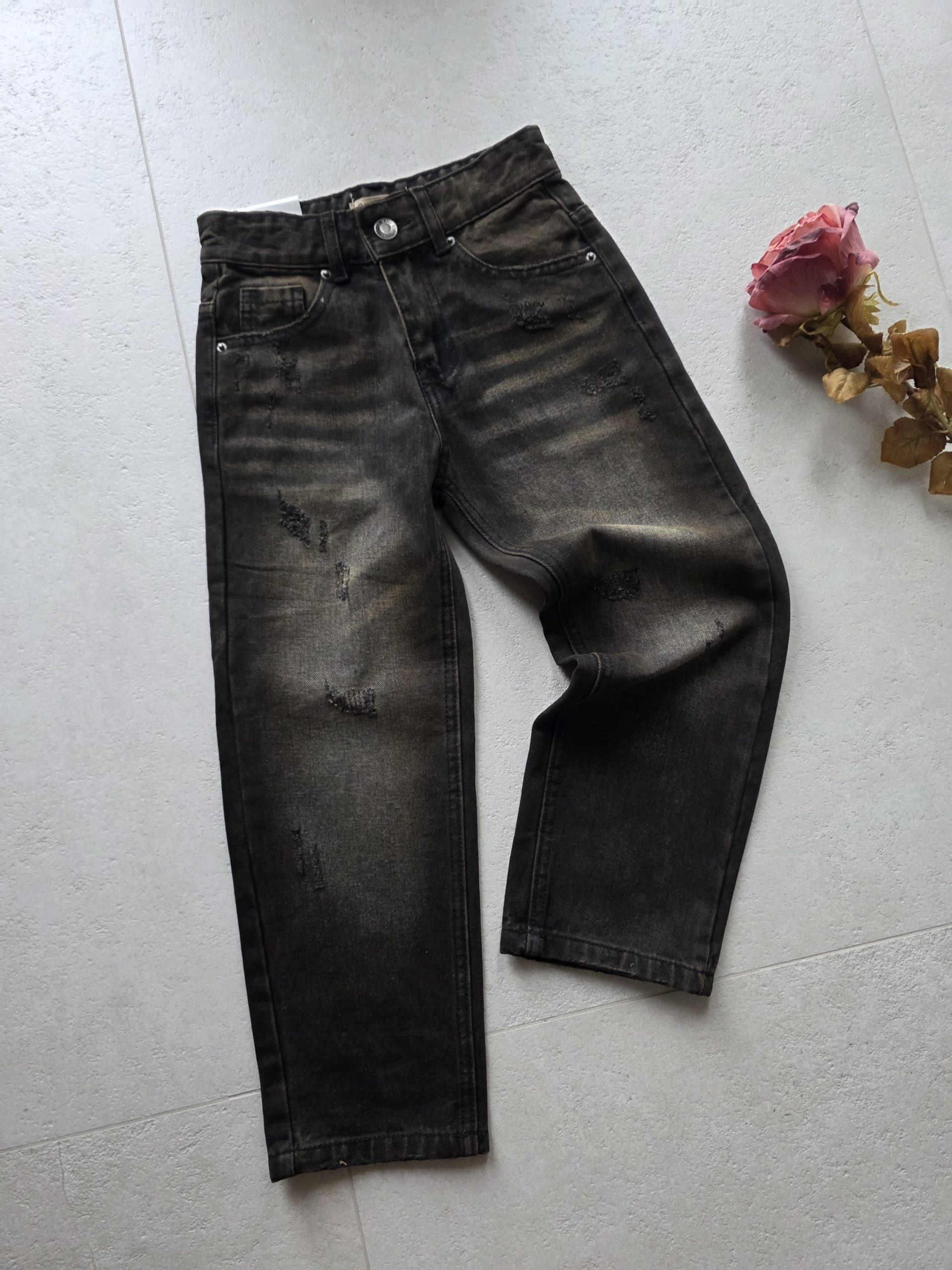Детски широки дънки Black Vintage - Image 2