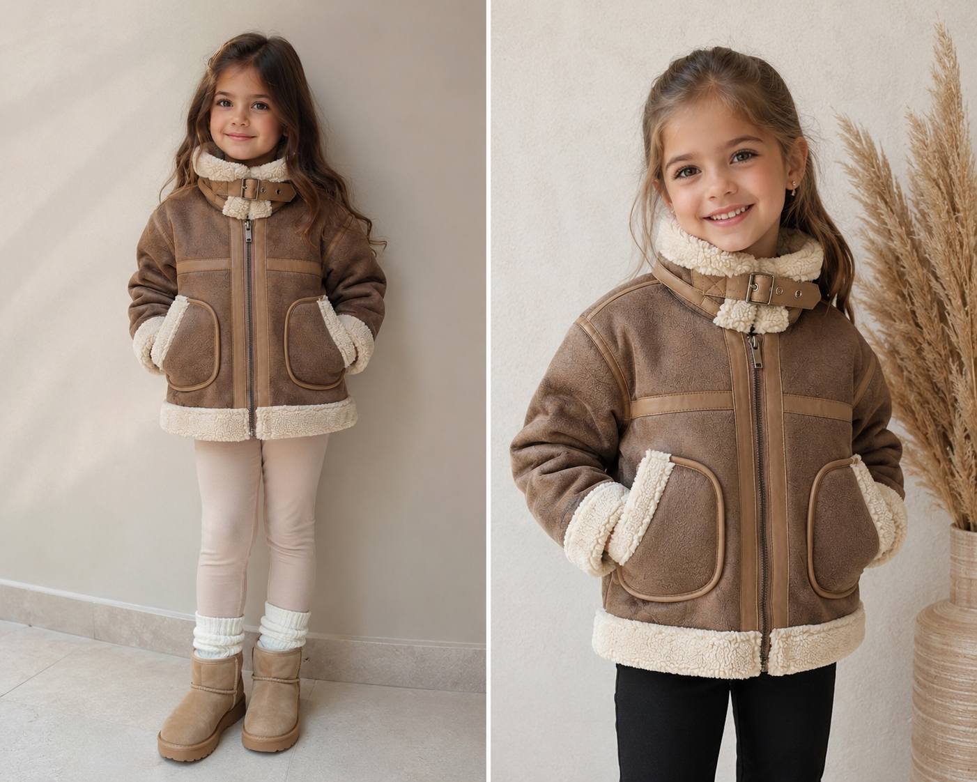 Детско авиаторско яке „Cappuccino Cozy“ - Image 3