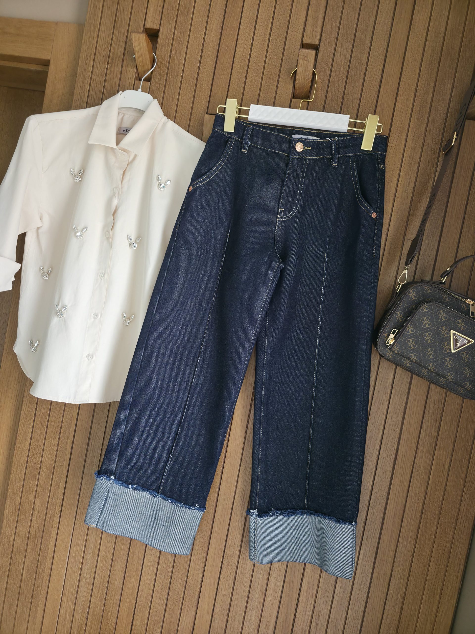 Детски дънки Wide Cuff Denim - Image 3