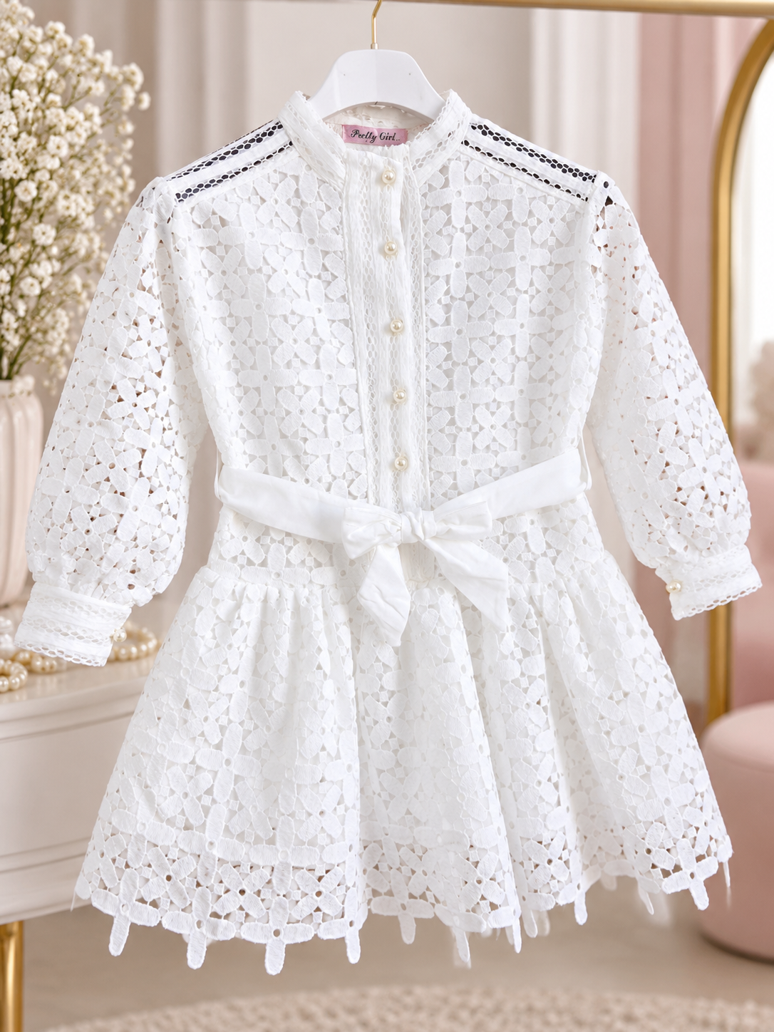 Детска дантелена рокля „White Grace“ - Image 5