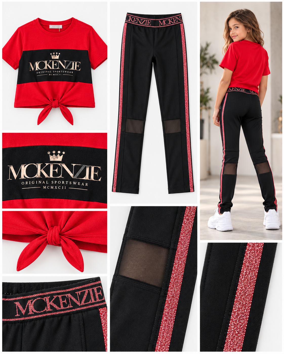 Детски комплект „McKenzie Red Style“ – тениска и клин - Image 3
