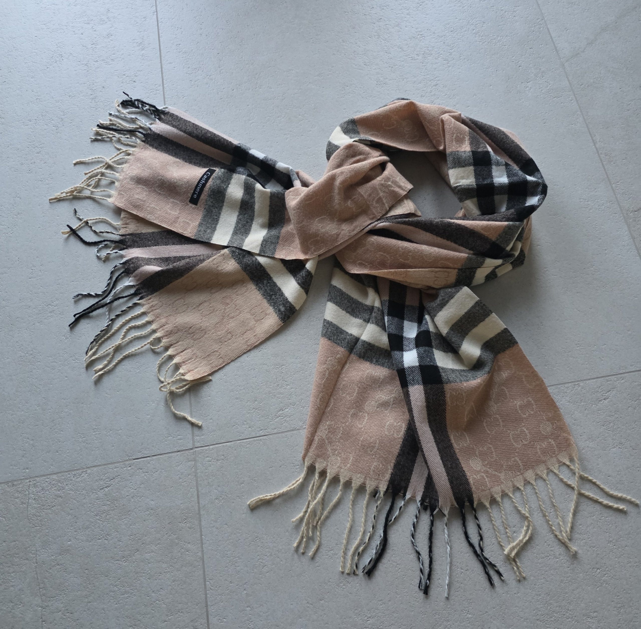 Кашмирен шал Rosé Check - Image 5