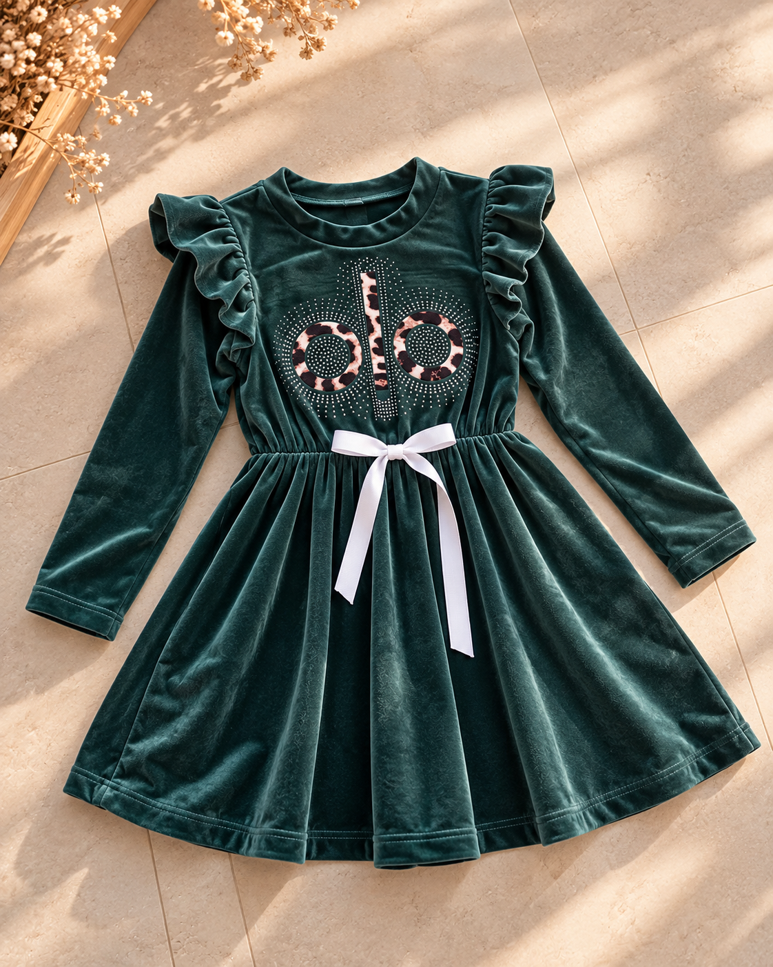 Плюшена рокля „Glam Velvet“ в маслено зелено - Image 5